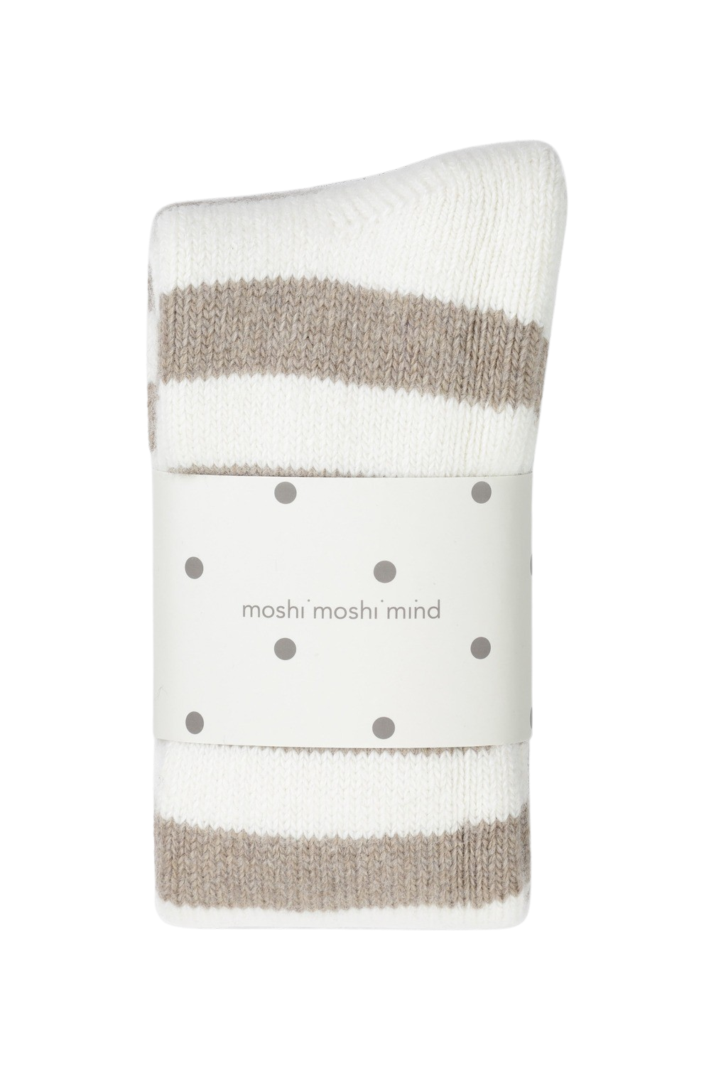 Polar Stripe strømper - Ecru/Taupe